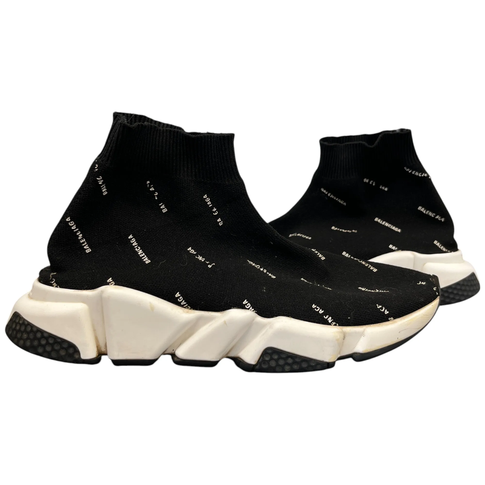 Women's All Over Logo Speed Sock High Trainers Black Size EU 38 / UK 5