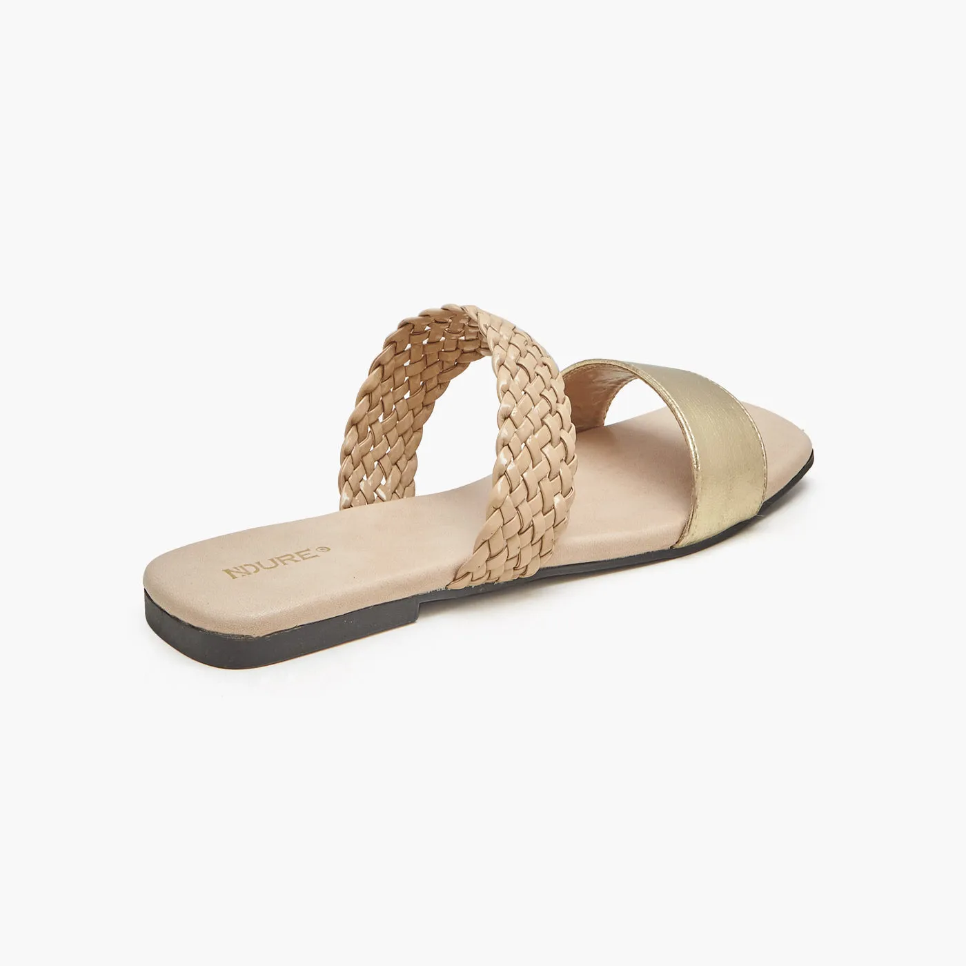 Women's Braided Metallic Flats