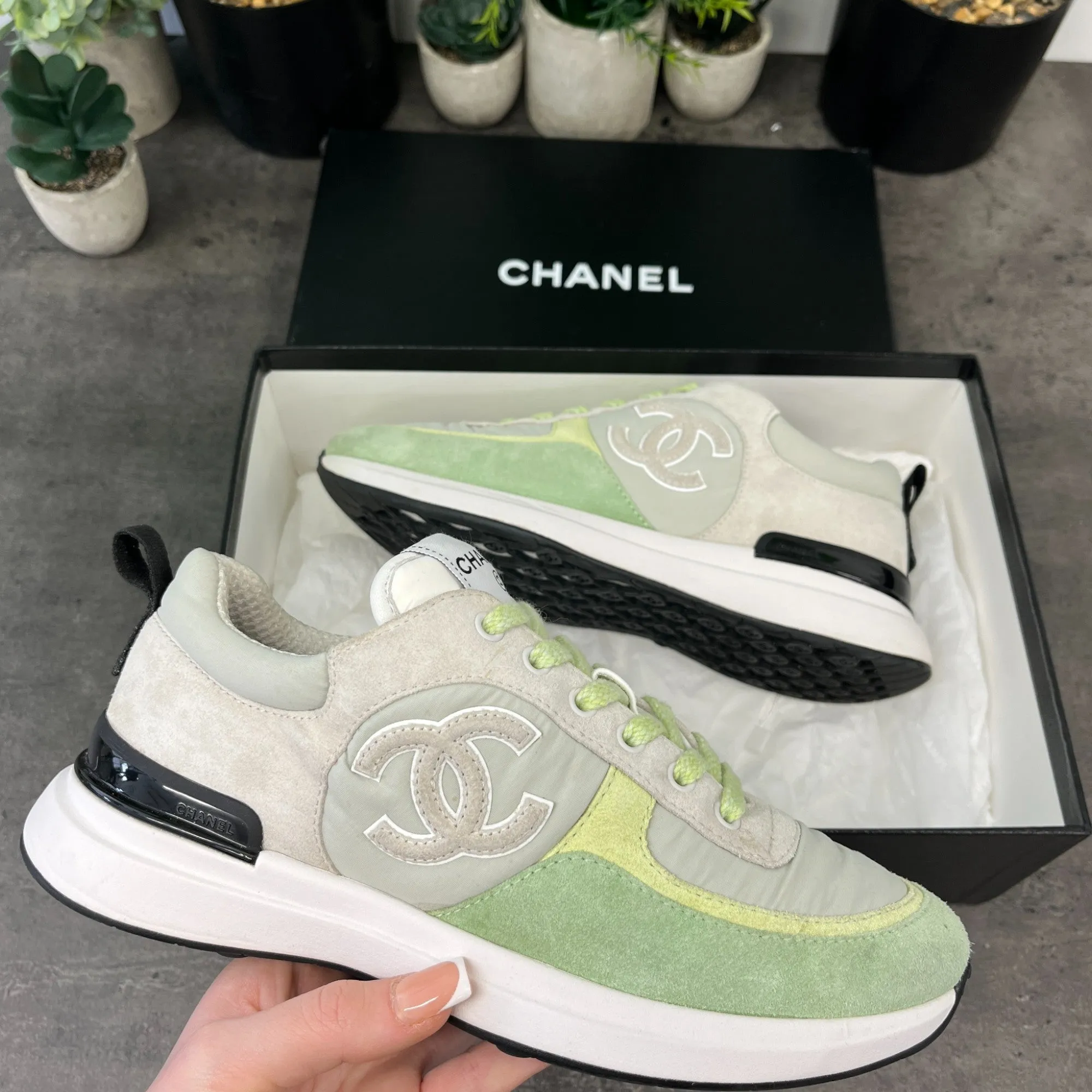 Women's Cc Runners Low Trainers Green Size EU 37 / UK 4