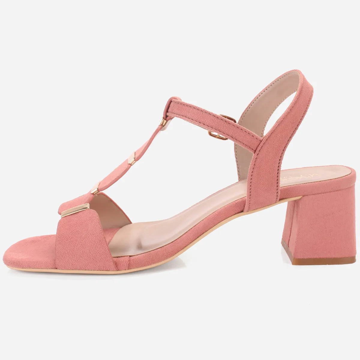 Womens "NAURAX" Fancy Block Heel Back Strap Sandals