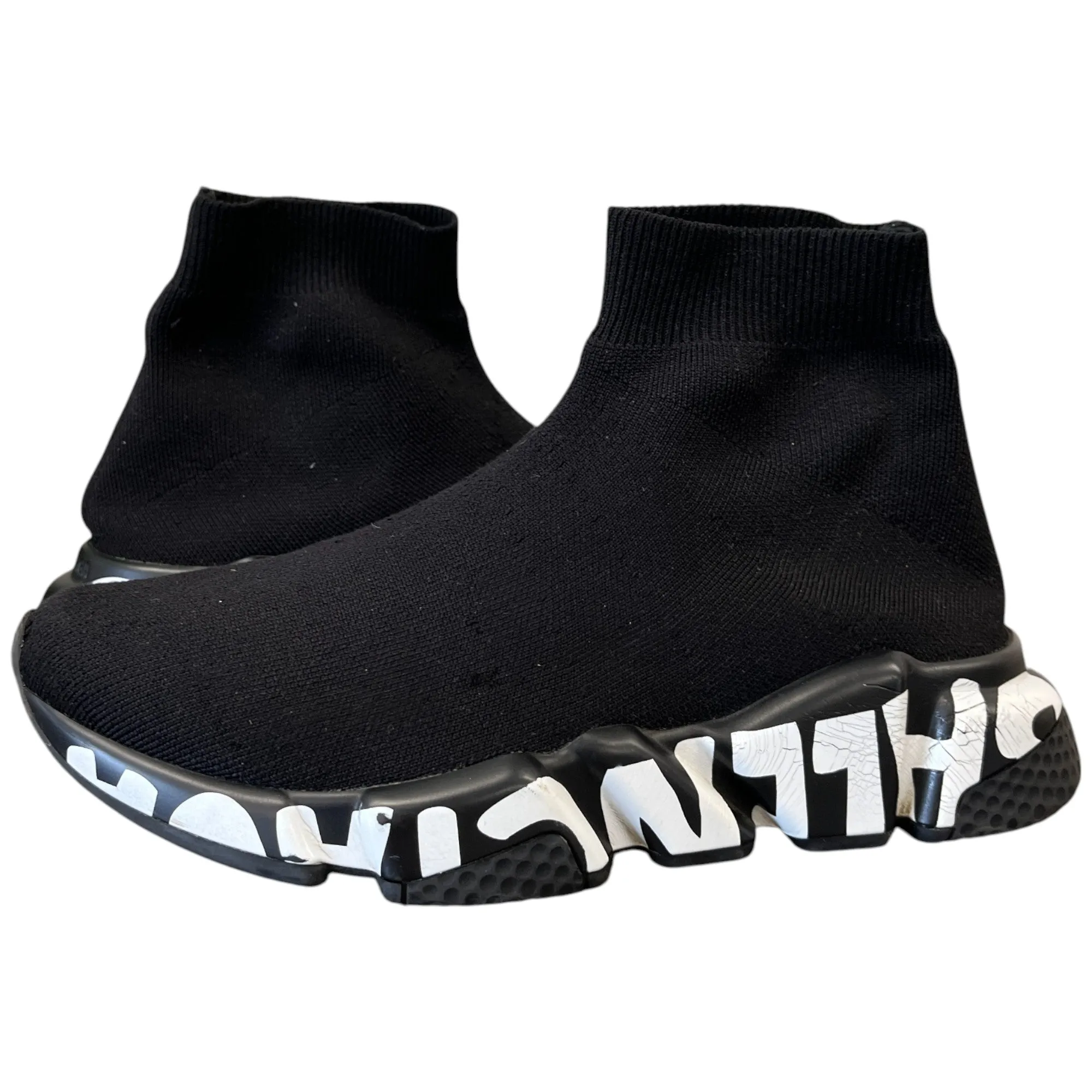 Women's Speed Sock Graffiti High Trainers Black Size EU 37 / UK 4